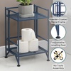 image:imageConvenience Concepts Xtra Storage Shelves  2 Tier Folding Metal Organizer Shelf for Office Closet Laundry Room Garage Kitchen Bathroom amp Bedroom No Tools Assembly WhiteCobalt Blue