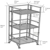 image:imageConvenience Concepts Xtra Storage Shelves  3Tier Folding Metal Shelving Modern Shelves for Storage and Display in Living Room Bathroom Office Closet Kitchen Garage Plant Storage WhiteWhite