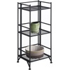 image:imageConvenience Concepts Xtra Storage Shelves  3Tier Folding Metal Shelving Modern Shelves for Storage and Display in Living Room Bathroom Office Closet Kitchen Garage Plant Storage Black