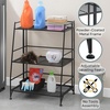 image:imageConvenience Concepts Xtra Storage Shelves  3Tier Ladder Folding Metal Shelving Organizer Stand Modern Stands for Storage and Display in Living Room Bathroom Office Den Kitchen Garage BlackBlack