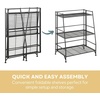 image:imageConvenience Concepts Xtra Storage Shelves  3Tier Ladder Folding Metal Shelving Organizer Stand Modern Stands for Storage and Display in Living Room Bathroom Office Den Kitchen Garage BlackBlack