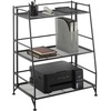 image:imageConvenience Concepts Xtra Storage Shelves  3Tier Ladder Folding Metal Shelving Organizer Stand Modern Stands for Storage and Display in Living Room Bathroom Office Den Kitchen Garage BlackBlack
