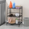 image:imageConvenience Concepts Xtra Storage Shelves  3Tier Ladder Folding Metal Shelving Organizer Stand Modern Stands for Storage and Display in Living Room Bathroom Office Den Kitchen Garage BlackBlack