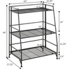 image:imageConvenience Concepts Xtra Storage Shelves  3Tier Ladder Folding Metal Shelving Organizer Stand Modern Stands for Storage and Display in Living Room Bathroom Office Den Kitchen Garage BlackBlack