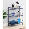 image:imageConvenience Concepts Xtra Storage Shelves  3Tier Wide Folding Metal Storage Shelves Closet Organizer for Office Laundry Room Bedroom Garage Kitchen Bathroom Cobalt BlueCobalt Blue