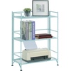 image:imageConvenience Concepts Xtra Storage Shelves  3Tier Wide Folding Metal Storage Shelves Closet Organizer for Office Laundry Room Bedroom Garage Kitchen Bathroom Cobalt BlueSea Foam