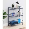 image:imageConvenience Concepts Xtra Storage Shelves  3Tier Wide Folding Metal Storage Shelves Closet Organizer for Office Laundry Room Bedroom Garage Kitchen Bathroom Cobalt BlueCobalt Blue