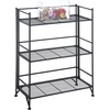 image:imageConvenience Concepts Xtra Storage Shelves  3Tier Wide Folding Metal Storage Shelves Closet Organizer for Office Laundry Room Bedroom Garage Kitchen Bathroom Cobalt BlueBlack