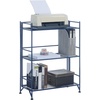 image:imageConvenience Concepts Xtra Storage Shelves  3Tier Wide Folding Metal Storage Shelves Closet Organizer for Office Laundry Room Bedroom Garage Kitchen Bathroom Cobalt BlueCobalt Blue