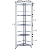 image:imageConvenience Concepts Xtra Storage Shelves  5Tier Corner Folding Metal Storage Shelves Closet Organizer for Office Laundry Room Bedroom Garage Kitchen Bathroom BlackCobalt Blue
