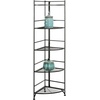 image:imageConvenience Concepts Xtra Storage Shelves  5Tier Corner Folding Metal Storage Shelves Closet Organizer for Office Laundry Room Bedroom Garage Kitchen Bathroom BlackBlack