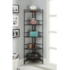 image:imageConvenience Concepts Xtra Storage Shelves  5Tier Corner Folding Metal Storage Shelves Closet Organizer for Office Laundry Room Bedroom Garage Kitchen Bathroom BlackBlack