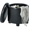 image:imageDesigns4Comfort Round Accent Storage Ottoman with Reversible Tray LidBlack