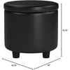 image:imageDesigns4Comfort Round Accent Storage Ottoman with Reversible Tray LidBlack