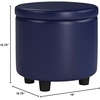 image:imageDesigns4Comfort Round Accent Storage Ottoman with Reversible Tray LidBlue