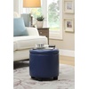 image:imageDesigns4Comfort Round Accent Storage Ottoman with Reversible Tray LidBlue