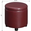 image:imageDesigns4Comfort Round Accent Storage Ottoman with Reversible Tray LidBurgundy Faux Leather