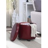 image:imageDesigns4Comfort Round Accent Storage Ottoman with Reversible Tray LidBurgundy Faux Leather