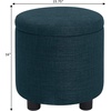 image:imageDesigns4Comfort Round Accent Storage Ottoman with Reversible Tray LidDark Blue Fabric