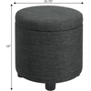 image:imageDesigns4Comfort Round Accent Storage Ottoman with Reversible Tray LidDark Charcoal Gray Fabric
