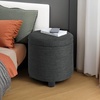 image:imageDesigns4Comfort Round Accent Storage Ottoman with Reversible Tray LidDark Charcoal Gray Fabric
