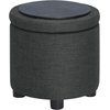 image:imageDesigns4Comfort Round Accent Storage Ottoman with Reversible Tray LidDark Charcoal Gray Fabric