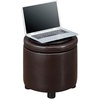 image:imageDesigns4Comfort Round Accent Storage Ottoman with Reversible Tray LidEspresso