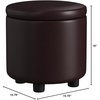 image:imageDesigns4Comfort Round Accent Storage Ottoman with Reversible Tray LidEspresso