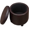 image:imageDesigns4Comfort Round Accent Storage Ottoman with Reversible Tray LidEspresso