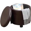 image:imageDesigns4Comfort Round Accent Storage Ottoman with Reversible Tray LidEspresso