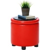 image:imageDesigns4Comfort Round Accent Storage Ottoman with Reversible Tray LidGrey