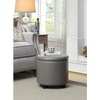 image:imageDesigns4Comfort Round Accent Storage Ottoman with Reversible Tray LidGrey