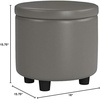 image:imageDesigns4Comfort Round Accent Storage Ottoman with Reversible Tray LidGrey