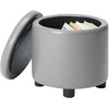 image:imageDesigns4Comfort Round Accent Storage Ottoman with Reversible Tray LidGrey