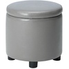 image:imageDesigns4Comfort Round Accent Storage Ottoman with Reversible Tray LidGrey