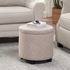 image:imageDesigns4Comfort Round Accent Storage Ottoman with Reversible Tray LidTan Fabric