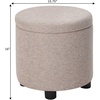 image:imageDesigns4Comfort Round Accent Storage Ottoman with Reversible Tray LidTan Fabric