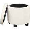 image:imageDesigns4Comfort Round Accent Storage Ottoman with Reversible Tray LidWhite
