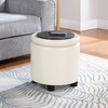 image:imageDesigns4Comfort Round Accent Storage Ottoman with Reversible Tray LidWhite