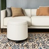 image:imageDesigns4Comfort Round Accent Storage Ottoman with Reversible Tray LidWhite