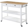 image:imageConvenience Concepts American Heritage 3 Tier Butcher Block Kitchen Cart with Drawers WhiteButcher Block