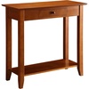 image:imageConvenience Concepts American Heritage Hall Table with Drawer and Shelf GrayCherry