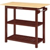 image:imageConvenience Concepts Designs2Go 3 Tier Butcher Block Kitchen Prep Island 40  3 Tier Modern Cooking Cart with Drawer Food Serving Station for Kitchen Dining Room Dark Green SageMahogany
