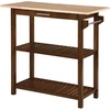 image:imageConvenience Concepts Designs2Go 3 Tier Butcher Block Kitchen Prep Island 40  3 Tier Modern Cooking Cart with Drawer Food Serving Station for Kitchen Dining Room Dark Green SageEspressoButcher Block