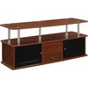 image:imageConvenience Concepts Designs2Go 55 inch TV Stand with 3 Storage Cabinets and Shelf Weathered GrayCherry