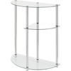 image:imageConvenience Concepts Designs2Go Classic Glass 3 Tier HalfCircle Entryway Table GlassGlass
