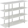 image:imageConvenience Concepts Designs2Go No Tools XL Highboy 4Tier TV Stand 4725  Entertainment Center for TVs up to 55 Inches Modern TV Console with Shelves for Living Room Family Room Light OakWhite