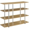 image:imageConvenience Concepts Designs2Go No Tools XL Highboy 4Tier TV Stand 4725  Entertainment Center for TVs up to 55 Inches Modern TV Console with Shelves for Living Room Family Room Light OakLight Oak
