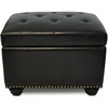 image:imageConvenience Concepts Designs4Comfort 5th Avenue Storage Ottoman 24  Contemporary Foot Stool and Seat with Hinged Lid for Living Room Dining Room Office Den Tan FabricBlack Faux Leather