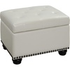 image:imageConvenience Concepts Designs4Comfort 5th Avenue Storage Ottoman 24  Contemporary Foot Stool and Seat with Hinged Lid for Living Room Dining Room Office Den Tan FabricIvory